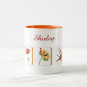Flower Mahjong Tiles Personalized Mug ツートーンマグカップ (中央)