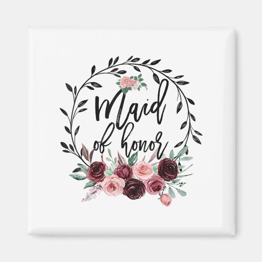 Flower Maid Of Honor Shower Wedding Bachelorette P マグネット (正面)