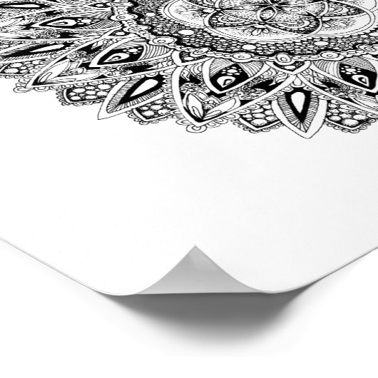 Flower mandala w/ seed of life ポスター (角)