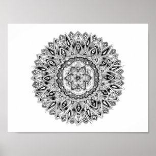 Flower mandala w/ seed of life ポスター