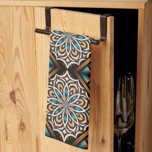 Flower Mandala Weave キッチンタオル (三つ折り)