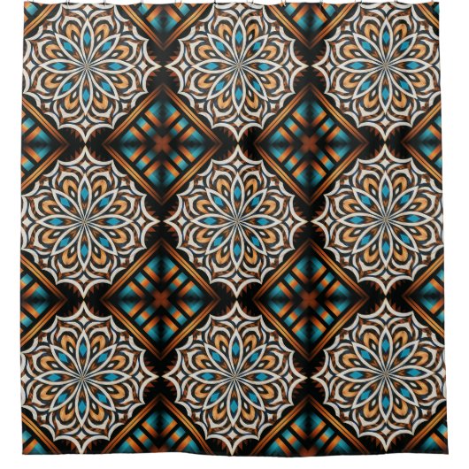 Flower Mandala Weave シャワーカーテン (正面)