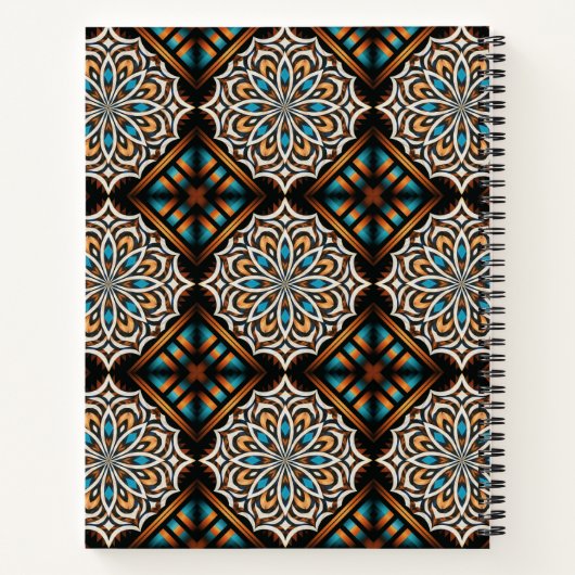 Flower Mandala Weave Spiral Notebook ノートブック (裏面)
