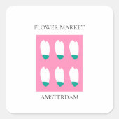Flower Market - Amsterdam スクエアシール (正面)
