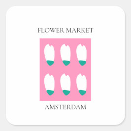 Flower Market - Amsterdam スクエアシール