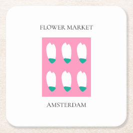Flower Market - Amsterdam スクエアペーパーコースター