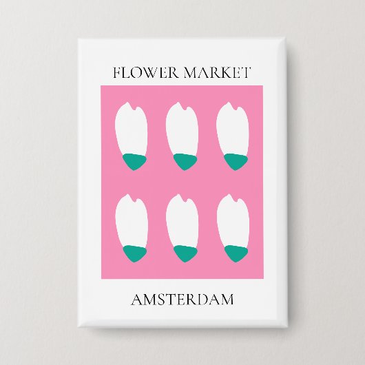 Flower Market - Amsterdam 缶バッジ (正面)