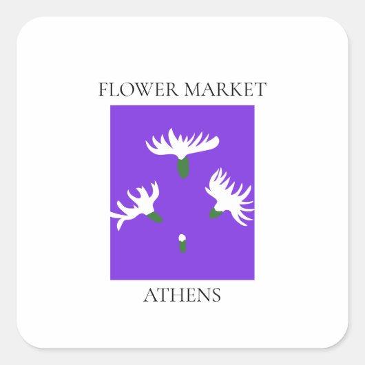 Flower Market - Athens スクエアシール (正面)