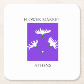 Flower Market - Athens スクエアペーパーコースター (正面)