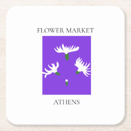 Flower Market - Athens スクエアペーパーコースター