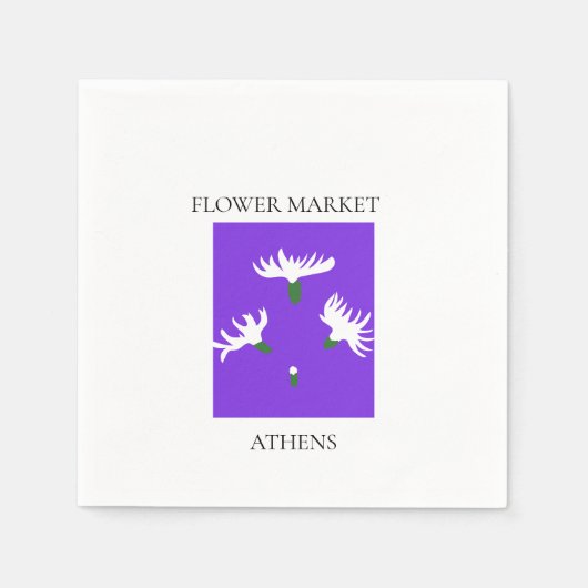 Flower Market - Athens スタンダードカクテルナプキン (正面)
