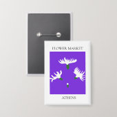 Flower Market - Athens 缶バッジ (正面/裏面)