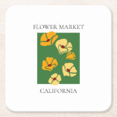 Flower Market - California スクエアペーパーコースター (正面)