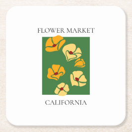 Flower Market - California スクエアペーパーコースター