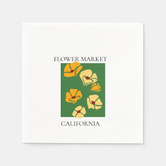 Flower Market - California スタンダードカクテルナプキン (正面)