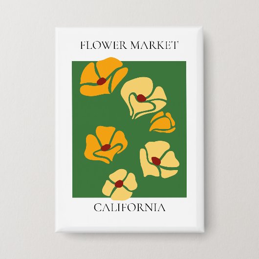 Flower Market - California 缶バッジ (正面)