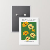 Flower Market - California 缶バッジ (正面/裏面)