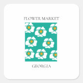 Flower Market - Georgia スクエアシール (正面)