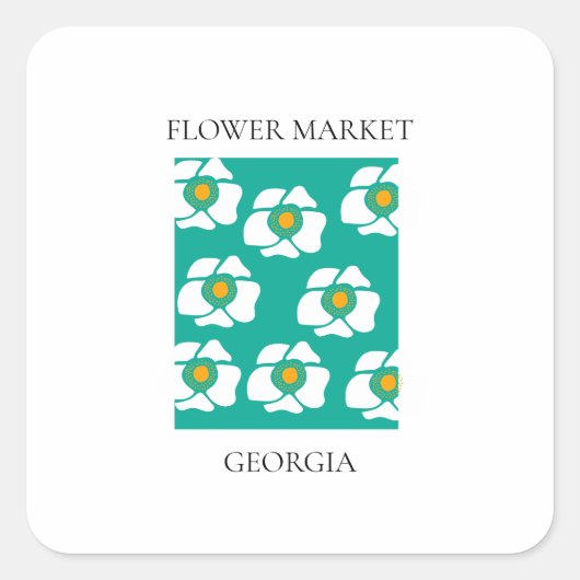 Flower Market - Georgia スクエアシール (正面)