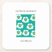 Flower Market - Georgia スクエアペーパーコースター (正面)