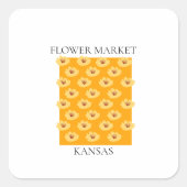 Flower Market - Kansas スクエアシール (正面)