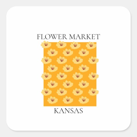 Flower Market - Kansas スクエアシール (正面)
