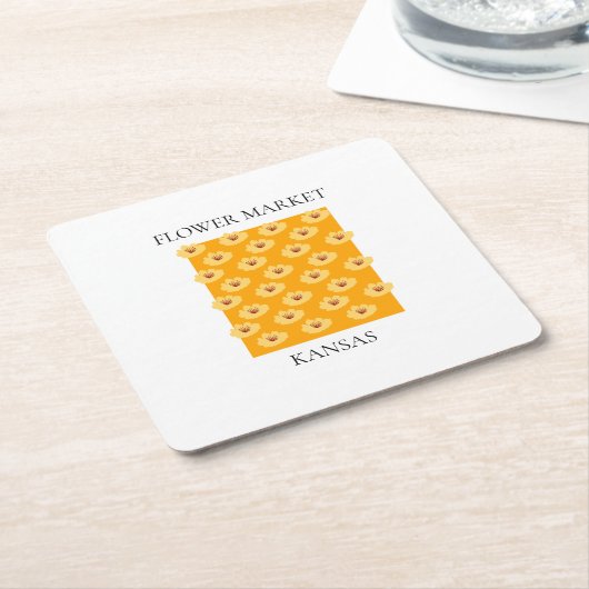 Flower Market - Kansas スクエアペーパーコースター (アングル)