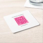 Flower Market - London スクエアペーパーコースター (アングル)