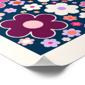 Flower Market London Vinatge Abstract Flowers ポスター (角)