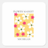 Flower Market - Michigan スクエアシール (正面)