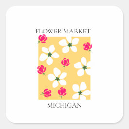 Flower Market - Michigan スクエアシール