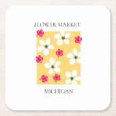 Flower Market - Michigan スクエアペーパーコースター (正面)
