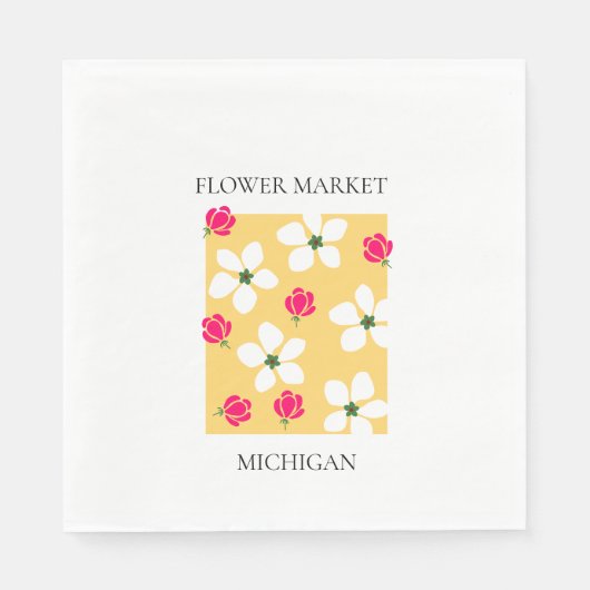 Flower Market - Michigan スタンダードランチョンナプキン (正面)