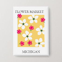 Flower Market - Michigan 缶バッジ