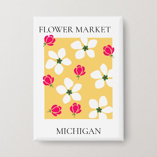 Flower Market - Michigan 缶バッジ (正面)