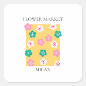Flower Market - Milan スクエアシール (正面)