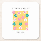Flower Market - Milan スクエアペーパーコースター (正面)