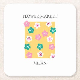 Flower Market - Milan スクエアペーパーコースター