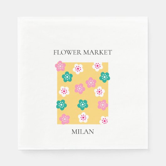 Flower Market - Milan スタンダードランチョンナプキン (正面)