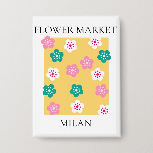 Flower Market - Milan 缶バッジ (正面)