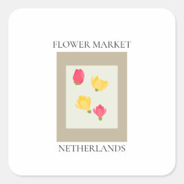 Flower Market - Netherlands スクエアシール