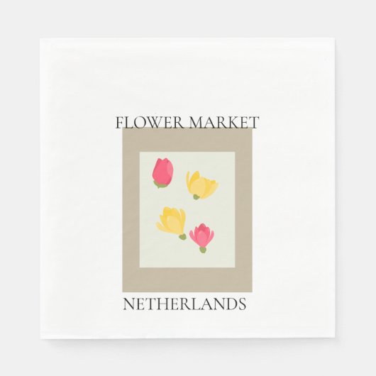 Flower Market - Netherlands スタンダードランチョンナプキン (正面)
