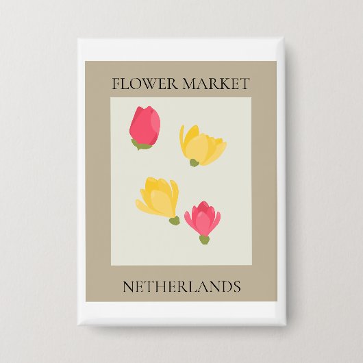 Flower Market - Netherlands 缶バッジ (正面)
