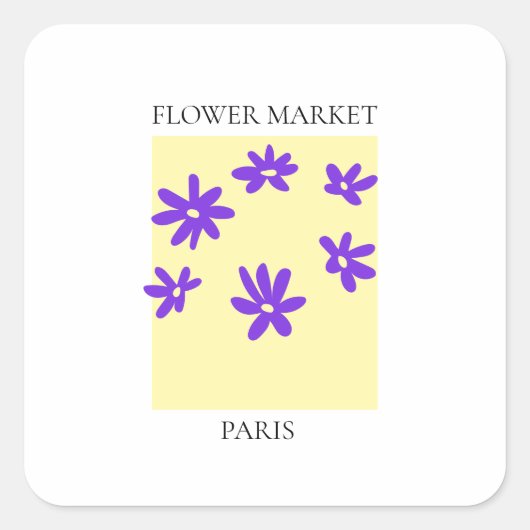 Flower Market - Paris スクエアシール (正面)