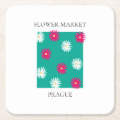 Flower Market - Prague スクエアペーパーコースター (正面)