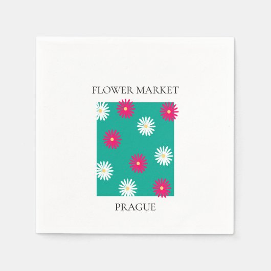 Flower Market - Prague スタンダードカクテルナプキン (正面)
