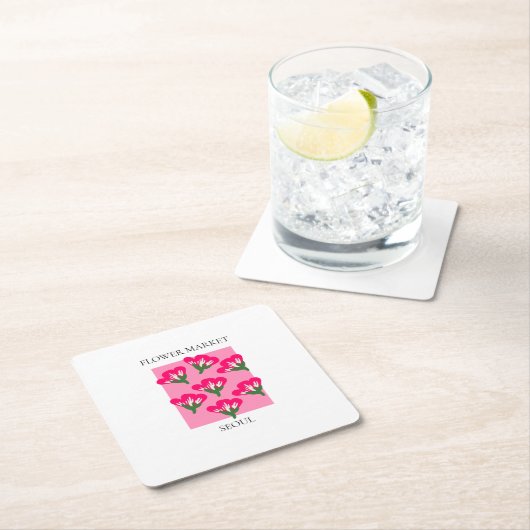 Flower Market - Seoul スクエアペーパーコースター (インサイチュ)