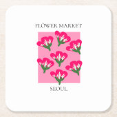 Flower Market - Seoul スクエアペーパーコースター (正面)
