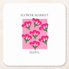 Flower Market - Seoul スクエアペーパーコースター