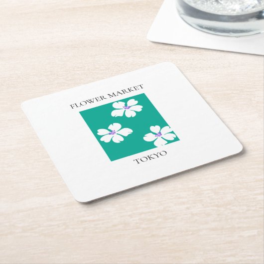 Flower Market - Tokyo スクエアペーパーコースター (アングル)
